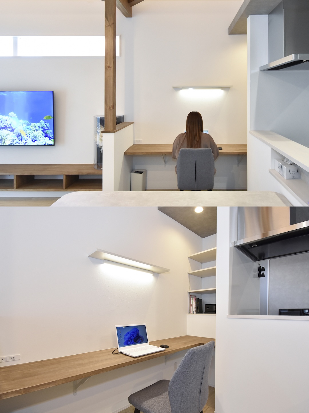 大屋根が映える「平屋風二階建て」の家